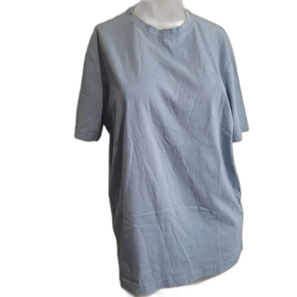 Michael Kors Medium shirt top women blue short sleeve basic cotton